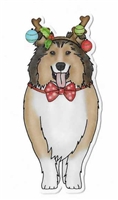 Collie Christmas Sticker
