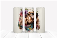 Cocker Spaniel with Glasses 20 OZ Double Walled Tumbler