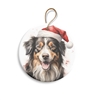 Collie with Santa Hat 2.95" Holiday Ornament