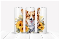 Corgi Floral 20 OZ Double Walled Tumbler