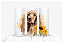 Cocker Spaniel Floral 20 OZ Double Walled Tumbler