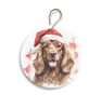 Cocker Spaniel with Santa Hat 2.95" Holiday Ornament