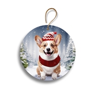 Cardigan Welsh Corgi in Snow 2.95" Holiday Ornament