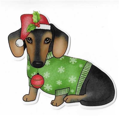 Dachshund 2 Christmas Sticker