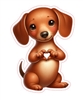 Dachshund Heart Hand Sign Sticker