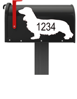 Dachshund Longhair Vinyl Mailbox Decals Qty. (2) One for Each Side