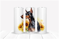 Doberman Pinscher Floral 20 OZ Double Walled Tumbler