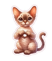 Devon Rex Heart Hand Sign Sticker