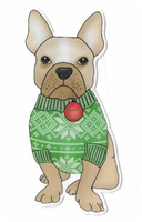 French Bulldog 2 Christmas Sticker
