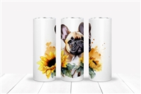 French Bulldog Floral 20 OZ Double Walled Tumbler