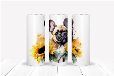 French Bulldog Floral 20 OZ Double Walled Tumbler