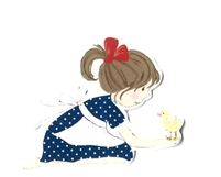 Girl and Baby Duck Sticker