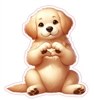 Golden Retriever Heart Hand Sign Sticker