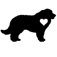 Great Pyrenees Silhouette with Heart Vinyl Window Decal