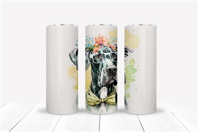 Great Dane with Glasses 20 OZ Double Walled Tumbler