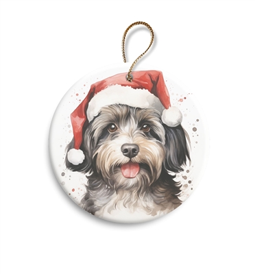 Havanese with Santa Hat 2.95" Holiday Ornament