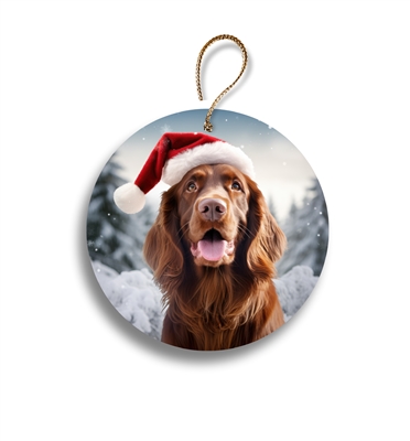 Irish Setter in Snow 2.95" Holiday Ornament