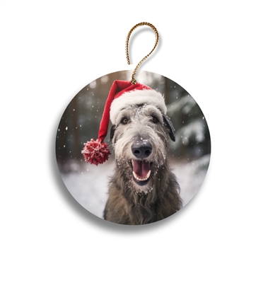 Irish Wolfhound in Snow 2.95" Holiday Ornament