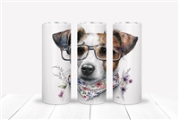 Jack Russell with Glasses 20 OZ Double Walled Tumbler