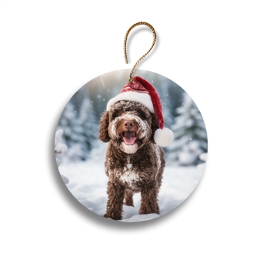 Lagotta Romagnolo in Snow 2.95" Holiday Ornament