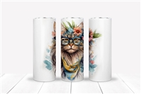 Maine Coon Cat with Glasses 20 OZ Double Walled Tumbler