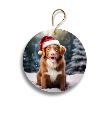 Nova Scotia Duck Tolling Retriever in Snow 2.95" Holiday Ornament