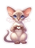 Oriental Shorthair Heart Hand Sign Sticker