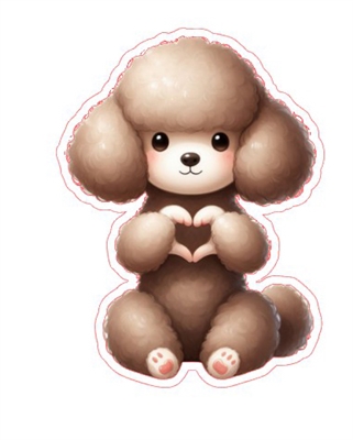 Poodle Heart Hand Sign Sticker