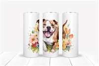 Pit Bull Floral 20 OZ Double Walled Tumbler