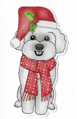 Poodle 2 Christmas Sticker