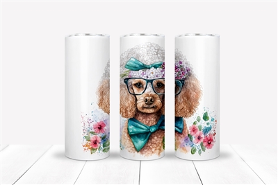 Poodle with Glasses 20 OZ Double Walled Tumbler