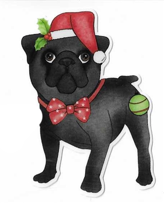 Pug 2 Christmas Sticker