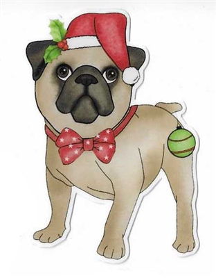 Pug Christmas Sticker