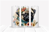 Pug with Glasses 20 OZ Double Walled Tumbler