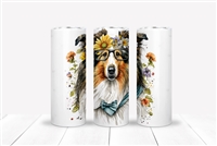 Rough Collie with Glasses 20 OZ Double Walled Tumbler