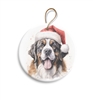 Saint Bernard with Santa Hat 2.95" Holiday Ornament