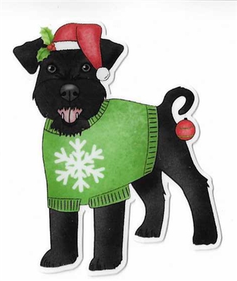 Schnauzer 1 Christmas Sticker