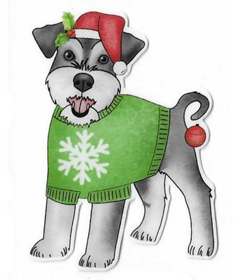 Schnauzer 2 Christmas Sticker