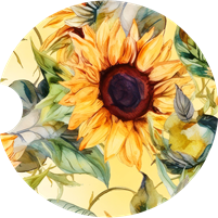 Sunflower 02 Car Coaster - 2.6"