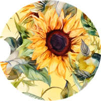 Sunflower 02 Car Coaster - 2.6"