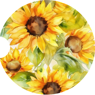 Sunflower 04 Car Coaster - 2.6"