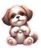 Shih Tzu Heart Hand Sign Sticker