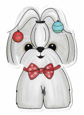 Shihtzu Christmas Sticker