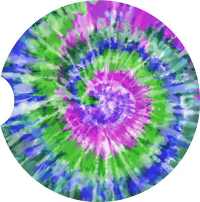 Tie Dye 02 Car Coaster - 2.6"