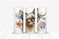 Tonkinese Cat with Glasses 20 OZ Double Walled Tumbler