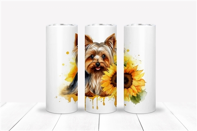 Yorkshire Terrier Floral 20 OZ Double Walled Tumbler