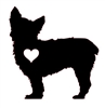 Yorkshire Terrier Silhouette with Heart Vinyl Window Decal