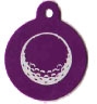 Purple Golf Ball Pet Tag - Large Circle
