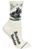 Wheel House Design Scottish Terrier on Natural Socks (Size 9-11)