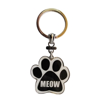 MEOW Paw Keychains Stainless Steel & Enamel